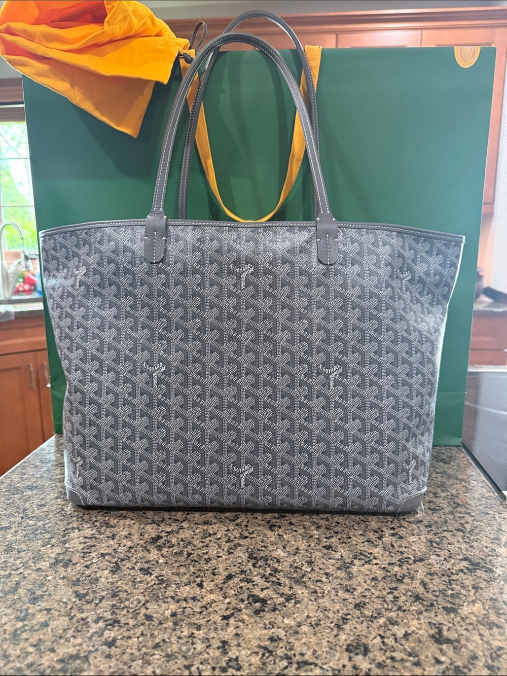 Goyard Artois Tote in Black and Gray Goyardine